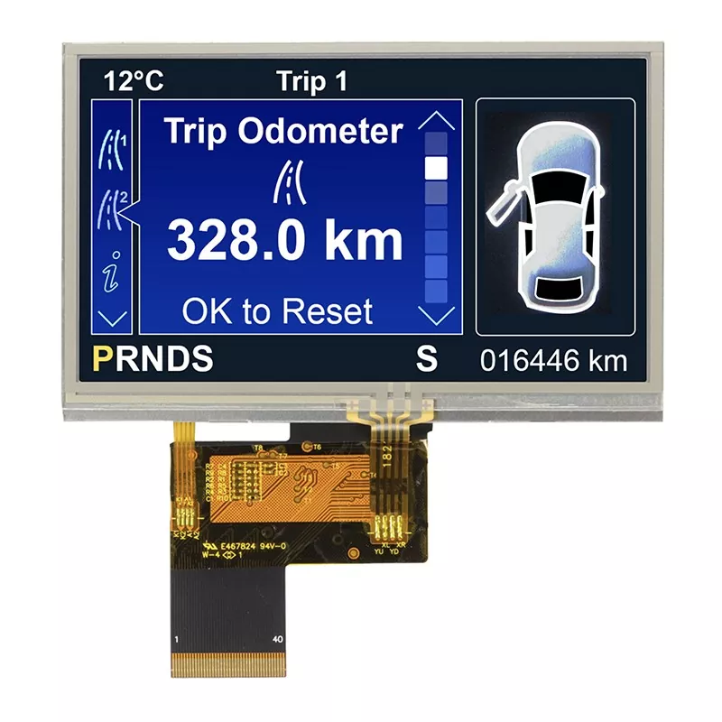 4,3 palčni 480x272 uporovni modul TFT TFT